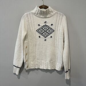 The‎ Reeds J.Crew Sweater Women’s Small Button Chunky Knit Winter Geometric